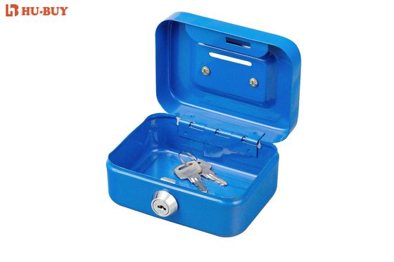 Portable 4.5 Inch Metal Coin Money Storage Safe Security Box Holder Piggy Back With Lock Key